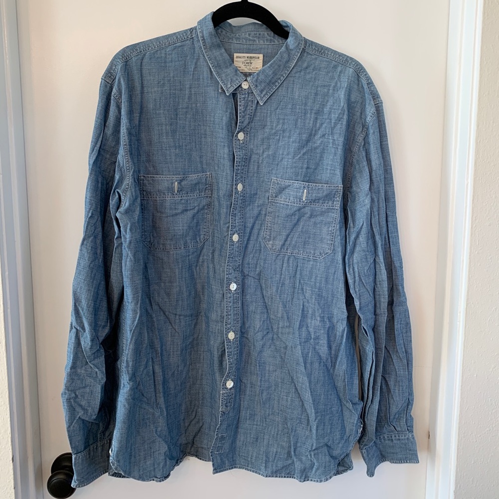 JCREW QUALITY WORKWEAR XL CHAMBRAY LONG SLEEVE